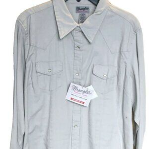 Wrangler Wrancher Western Long Sleeve Womens Pearl Snap XL Shirt New With Tags!
